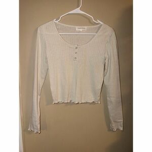 Pink Rose Ivory Long Sleeve Tee